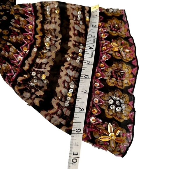 VTG Diane Von Furstenberg Women Floral Silk Dress Bell Sleeve Sequins Beads Sz 6 - Picture 12 of 13